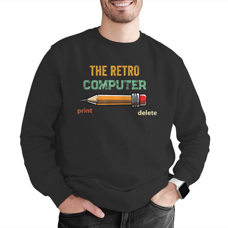 Retro Old-School Computer Pencil Tech Teacher Men Graphic Sweatshirt, Retro Computer Sweatshirts, funny gift Retro Old-School Computer Pencil Tech Teacher Men Graphic Sweatshirt, Retro Computer Sweatshirts, funny gift
