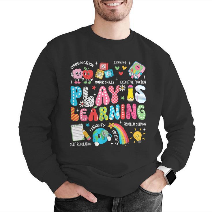 Retro Play Is Learning Kindergarten Teacher Team Women Men Graphic Sweatshirt, funny gift Retro Play Is Learning Kindergarten Teacher Team Women Men Graphic Sweatshirt, funny gift