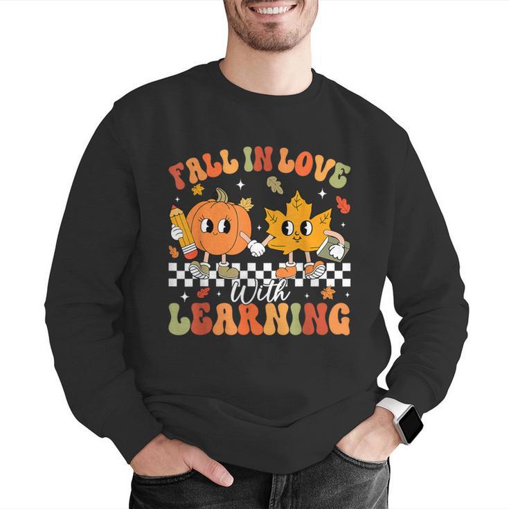 Retro Pumpkin Fall In Love With Learning Autumn Teacher Men Graphic Sweatshirt, funny gift Retro Pumpkin Fall In Love With Learning Autumn Teacher Men Graphic Sweatshirt, funny gift