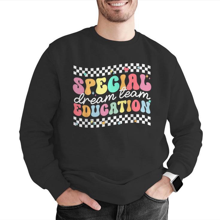 Retro Special Education Squad Groovy Dream Team SPED Teacher Men Graphic Sweatshirt, Groovy Teacher Sweatshirts, funny gift