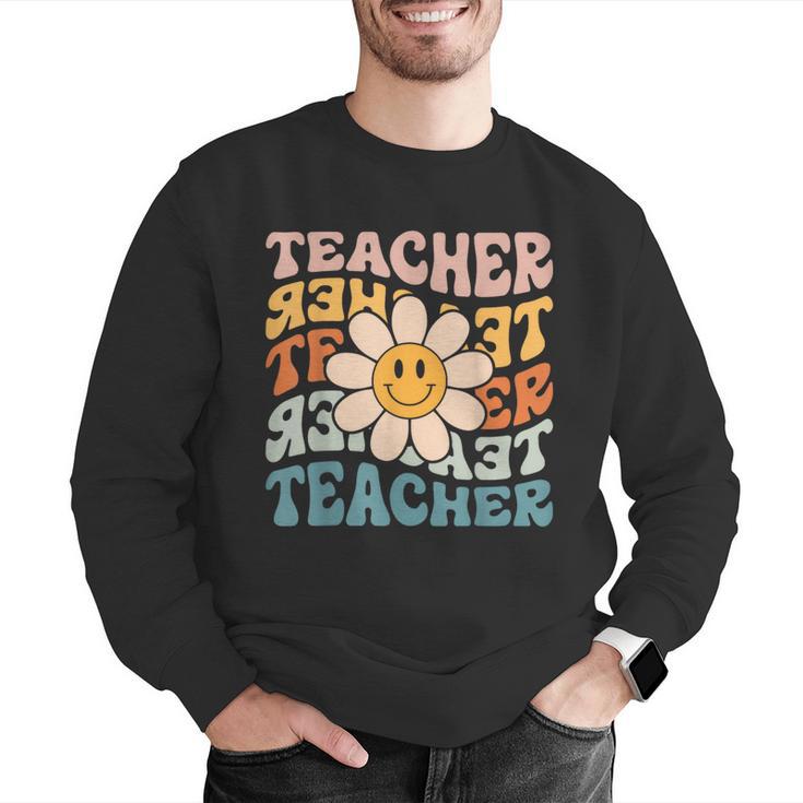 Retro Teacher Daisy Colorful Elementary School Teacher Men Graphic Sweatshirt, funny gift Retro Teacher Daisy Colorful Elementary School Teacher Men Graphic Sweatshirt, funny gift