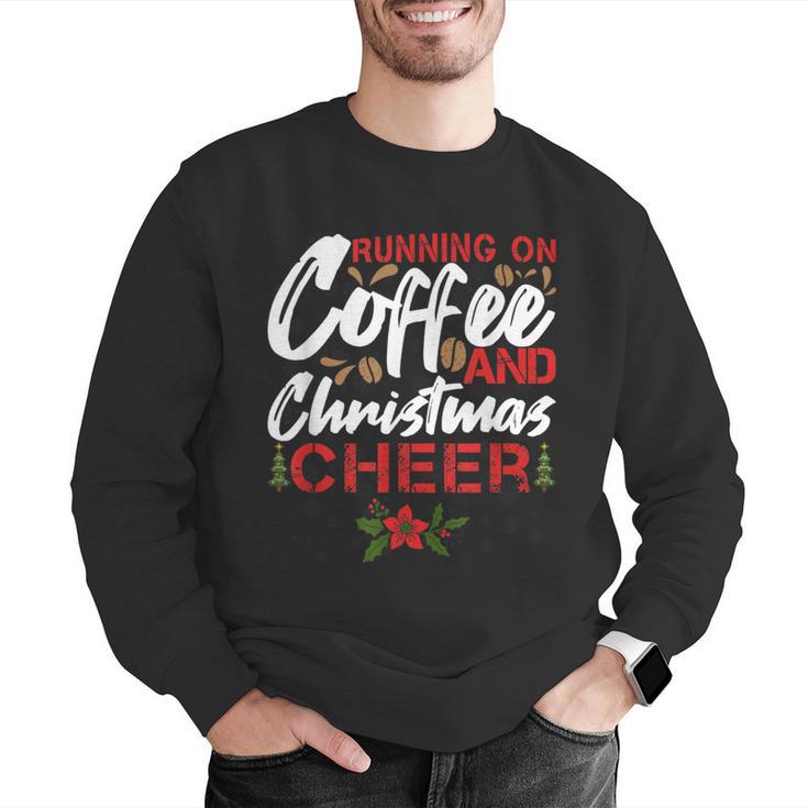 Running On Coffee And Christmas Cheer Lover Teacher For Men Women Kids Men Graphic Sweatshirt, funny gift Running On Coffee And Christmas Cheer Lover Teacher For Men Women Kids Men Graphic Sweatshirt, funny gift