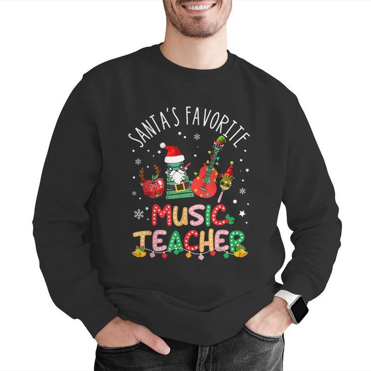Santa's Favorite Music Teacher Christmas Santa Hat Matching Men Graphic Sweatshirt, funny gift Santa's Favorite Music Teacher Christmas Santa Hat Matching Men Graphic Sweatshirt, funny gift