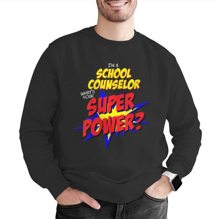 School Counselor Teacher Superhero Superpower Comic Book Men Graphic Sweatshirt, funny gift