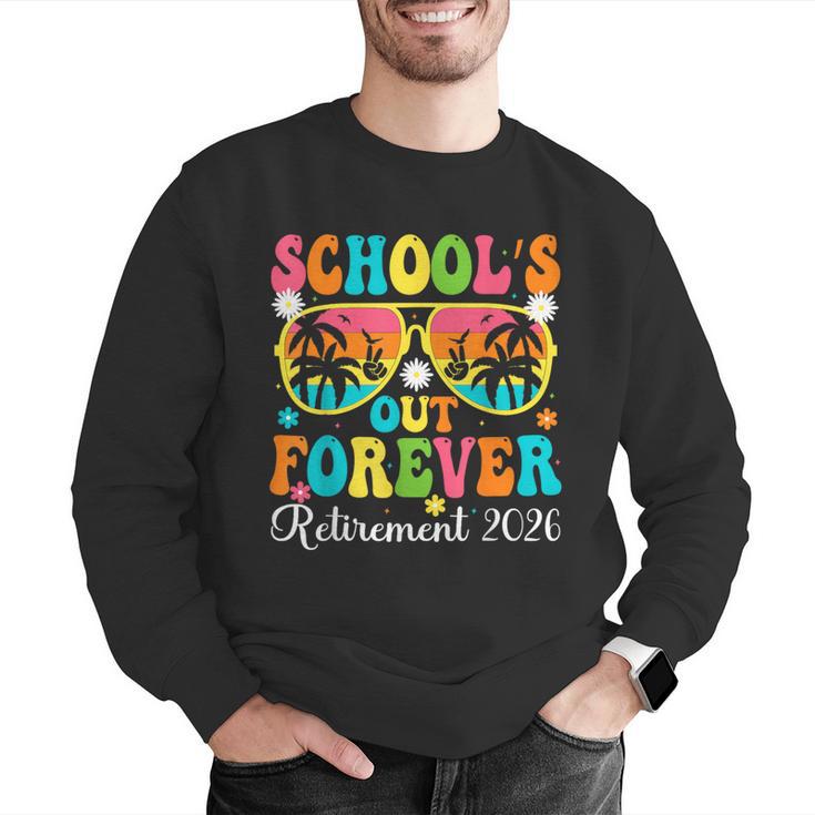 School's Out Forever Retirement 2026 Retro Retired Teacher Men Graphic Sweatshirt, funny gift