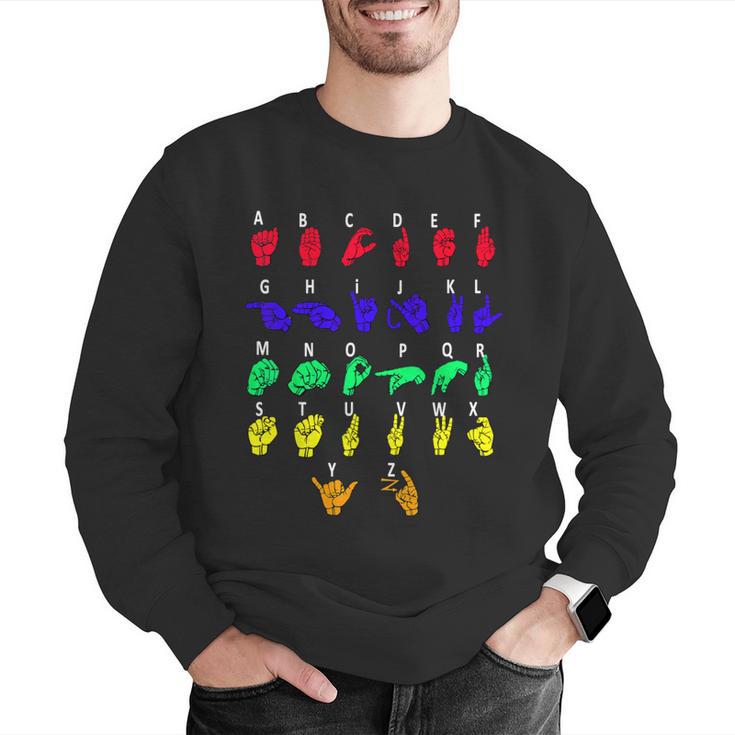 Sign Language Alphabet For ASL Interpreter Deaf Teacher Stud For Men Women Girls Kids Men Graphic Sweatshirt, funny gift
