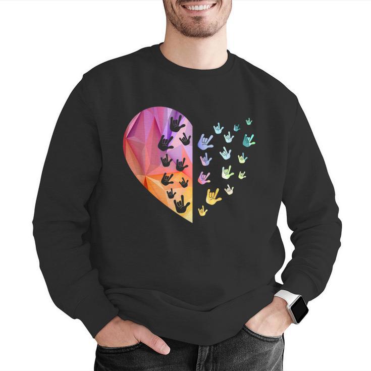 Sign Language Heart ASL For Deaf Teacher Men Graphic Sweatshirt, funny gift Sign Language Heart ASL For Deaf Teacher Men Graphic Sweatshirt, funny gift
