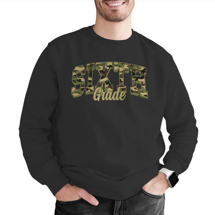 Sixth Grade Teacher Student Camouflage Back To School Men Graphic Sweatshirt, funny gift