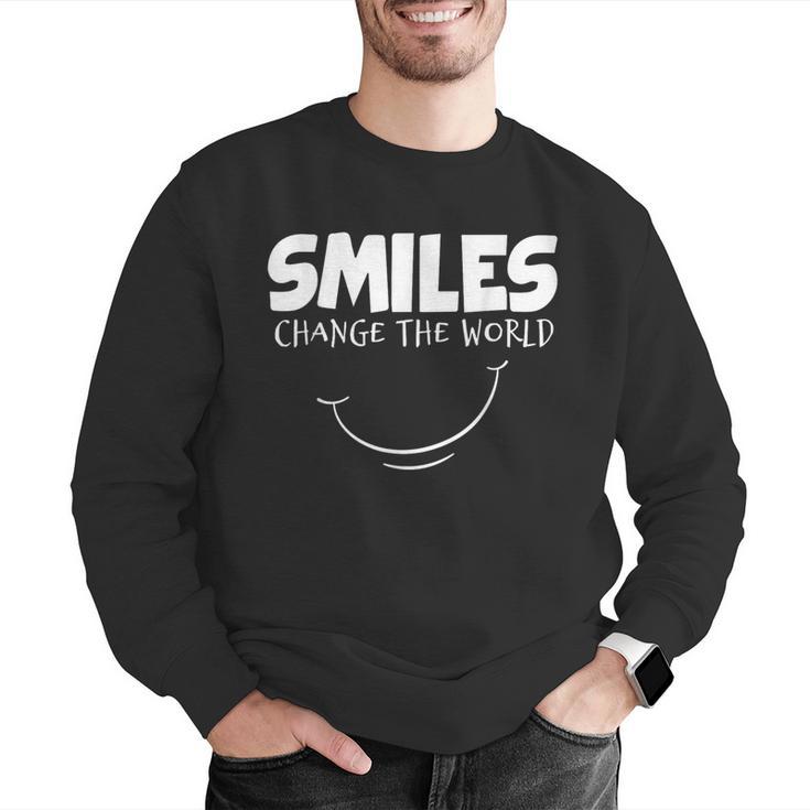 Smile Smiles Change The World Teacher T-Shirt Happy T-Shirt Men Graphic Sweatshirt, funny gift