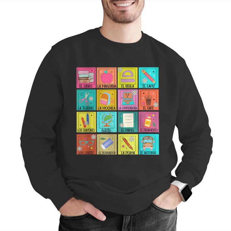 Spanish Teacher Back To School Maestra Dual Language Crew Men Graphic Sweatshirt, funny gift Spanish Teacher Back To School Maestra Dual Language Crew Men Graphic Sweatshirt, funny gift