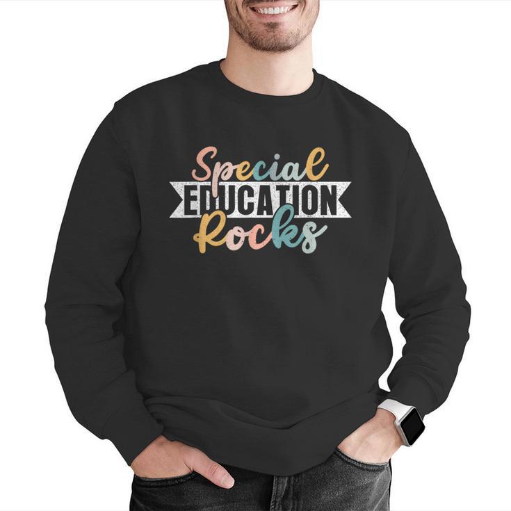 Special Education Rocks Sped Teacher Students Back To School Men Graphic Sweatshirt, funny gift
