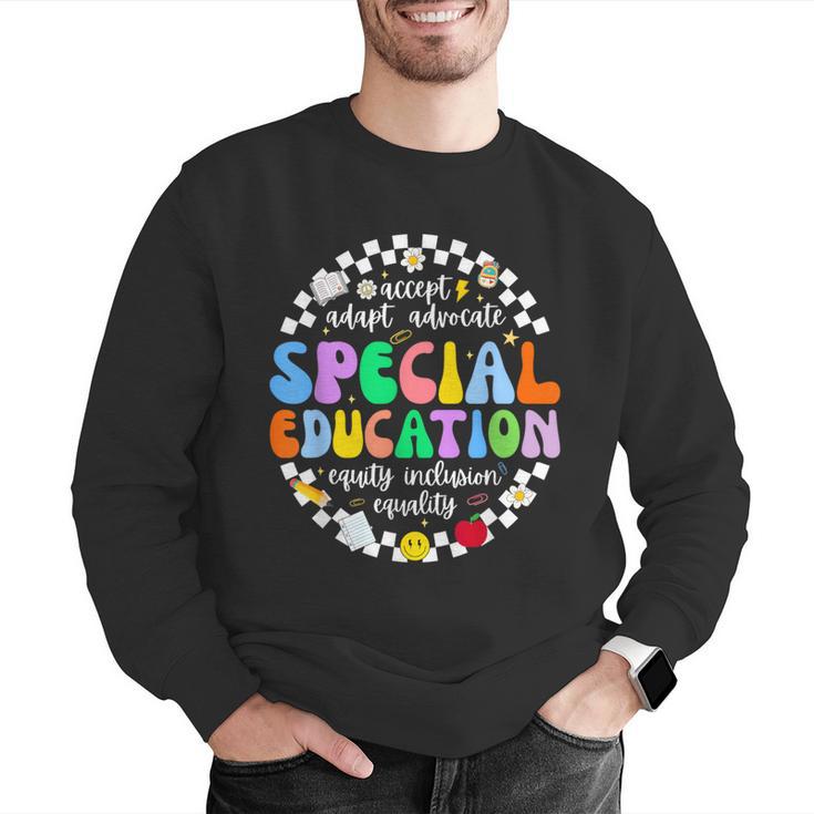 Special Education Teacher SPED Squad Team Kids Men Groovy Men Graphic Sweatshirt, Groovy Teacher Sweatshirts, funny gift