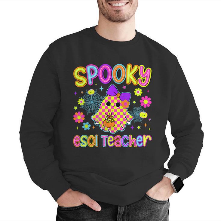 Spooky ESOL Teacher Halloween ESOL Teaching Coquette Men Graphic Sweatshirt, funny gift Spooky ESOL Teacher Halloween ESOL Teaching Coquette Men Graphic Sweatshirt, funny gift