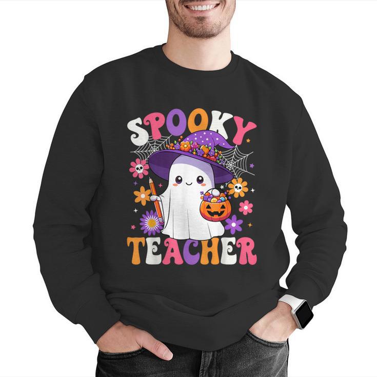 Spooky Teacher Halloween Cute Halloween Teacher Ghost Men Graphic Sweatshirt, funny gift