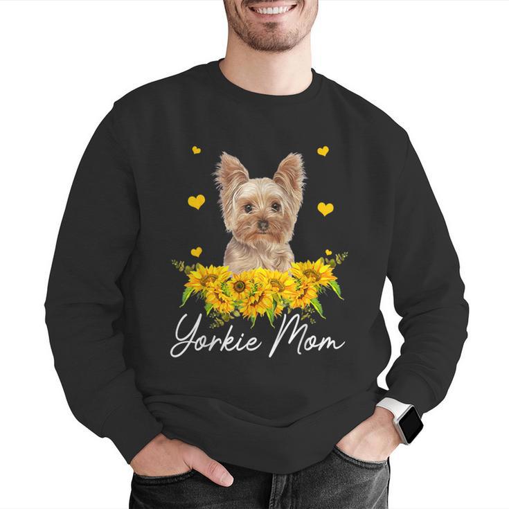 Sunflower Yorkie Mom Dog Lover Men Graphic Sweatshirt, funny gift