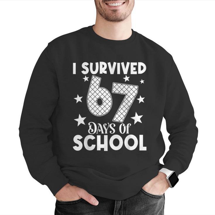 I Survived 67 Days Of School Teachers Students Men Graphic Sweatshirt, funny gift I Survived 67 Days Of School Teachers Students Men Graphic Sweatshirt, funny gift