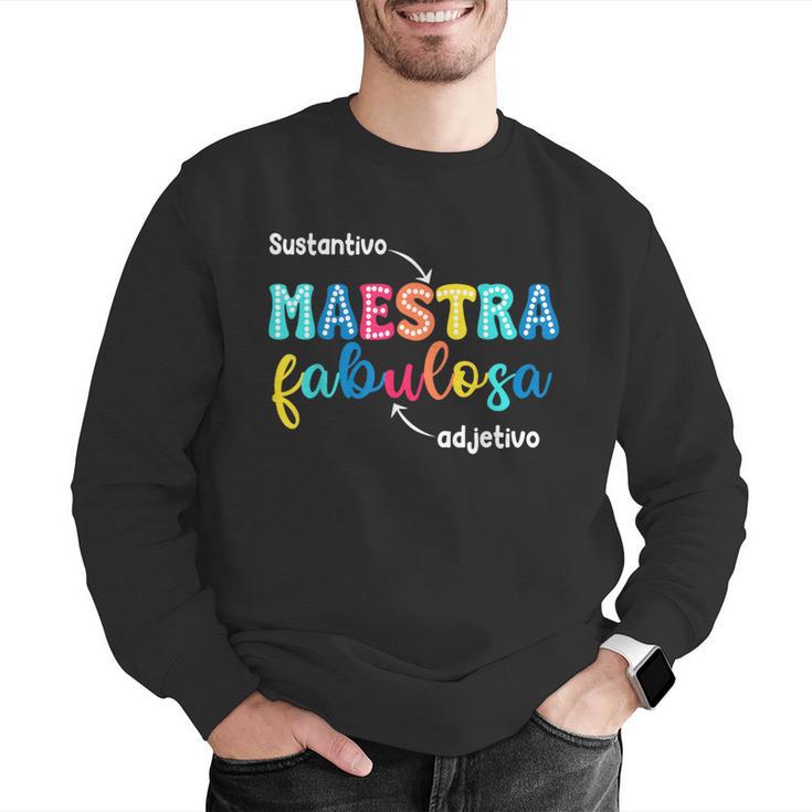 Sustantivo Maestra Fabulosa Adjetivo Spanish Teacher Men Graphic Sweatshirt, funny gift