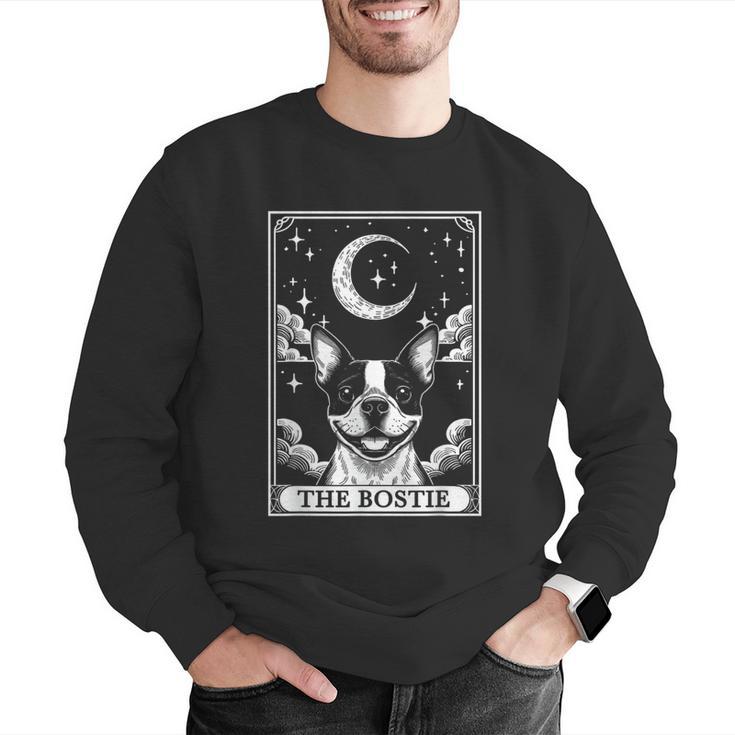 Tarot Card Vintage Crescent Moon Boston Terrier Dog Mom Men Graphic Sweatshirt, Boston Terrier Tarot Sweatshirts, Boston Terrier Mom Sweatshirts, funny gift