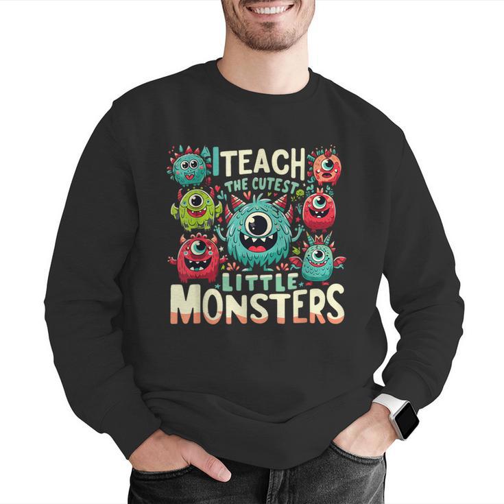 I Teach The Cutest Little Monsters Teacher Halloween Outfit Men Graphic Sweatshirt, funny gift