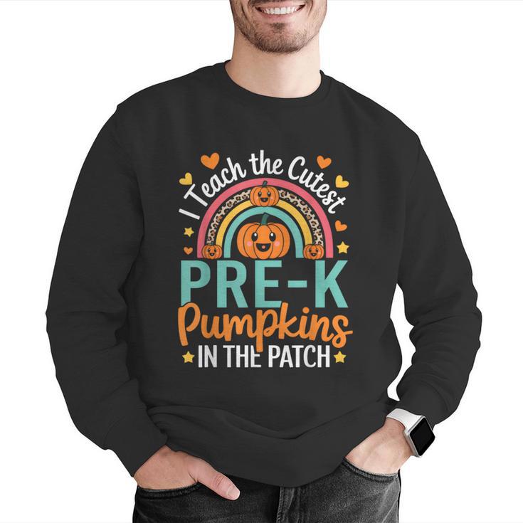 I Teach The Cutest Pre-K Pumpkin Teacher Student Halloween Men Graphic Sweatshirt, funny gift