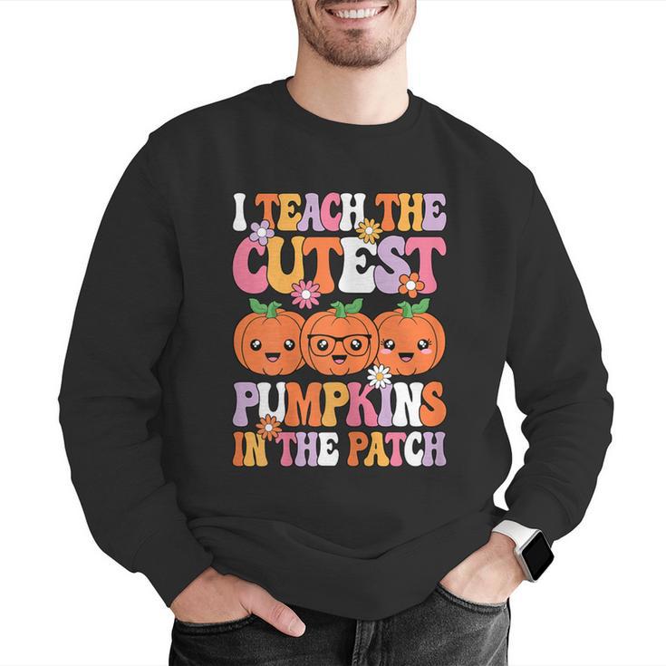 I Teach The Cutest Pumpkins Halloween Fall Teacher Women Men Graphic Sweatshirt, funny gift