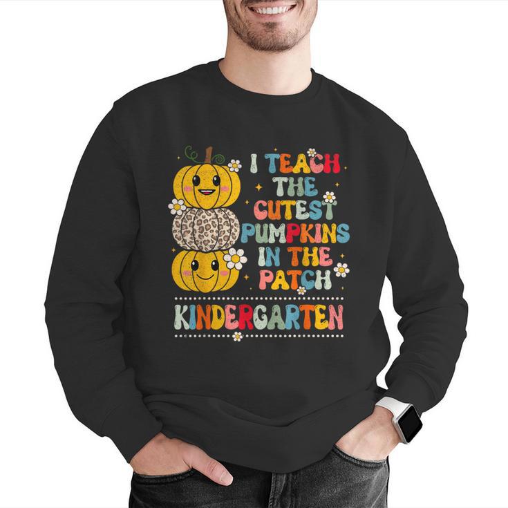 I Teach The Cutest Pumpkins Kindergarten Teacher Halloween Men Graphic Sweatshirt, funny gift