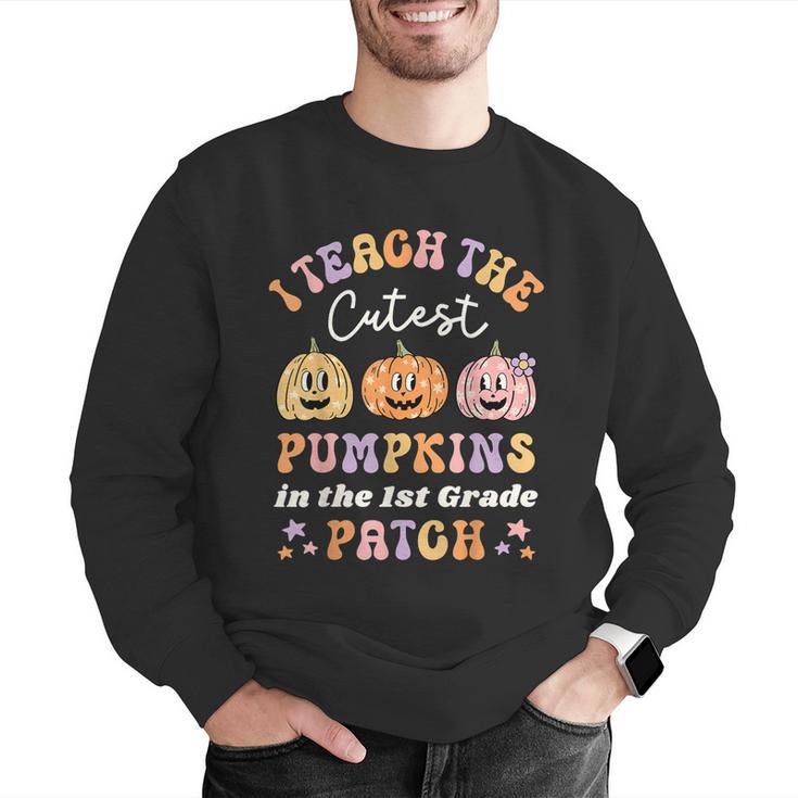I Teach The Cutest Pumpkins In The Patch 1st Grade Teacher For Men Women Kids Men Graphic Sweatshirt, funny gift