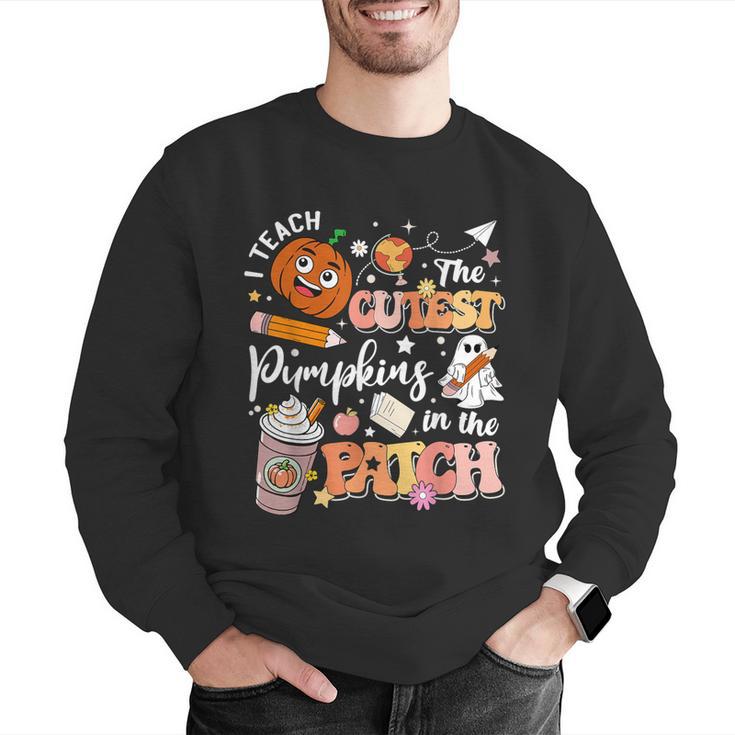 I Teach The Cutest Pumpkins In The Patch Halloween Teacher Men Graphic Sweatshirt, funny gift