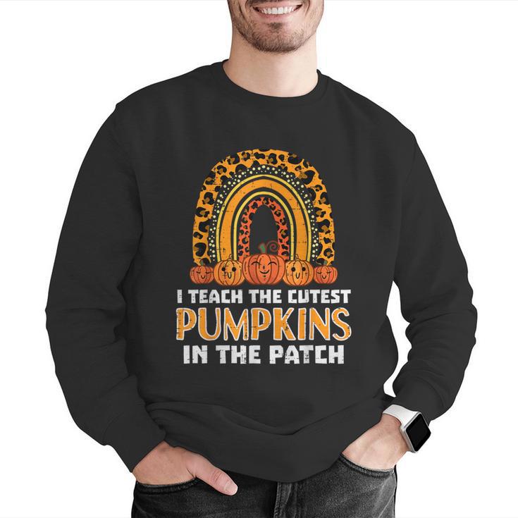 Teach Leopard Rainbow Cute Halloween Costume Teacher Women Men Graphic Sweatshirt, funny gift