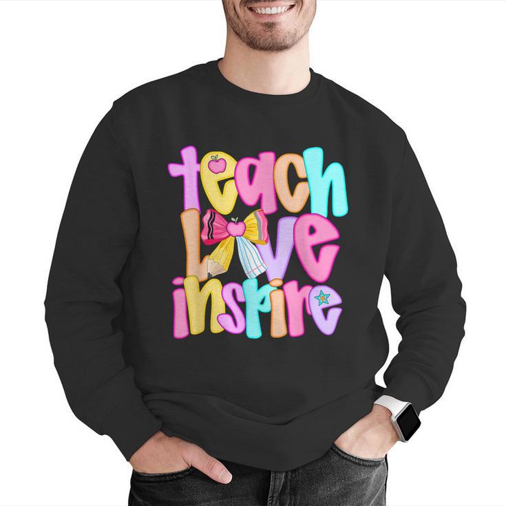 Teach Love Inspire Preppy Back To School Teacher Women Men Graphic Sweatshirt, funny gift Teach Love Inspire Preppy Back To School Teacher Women Men Graphic Sweatshirt, funny gift