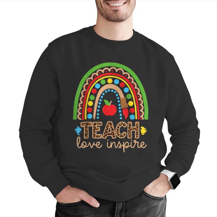 Teach Love Inspire Rainbow Leopard Cheetah Print Teacher Men Graphic Sweatshirt, funny gift Teach Love Inspire Rainbow Leopard Cheetah Print Teacher Men Graphic Sweatshirt, funny gift