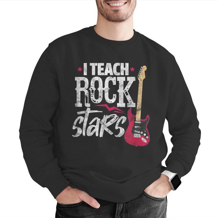 I Teach Rock Stars Music Teacher Guitar Player Men Graphic Sweatshirt, funny gift