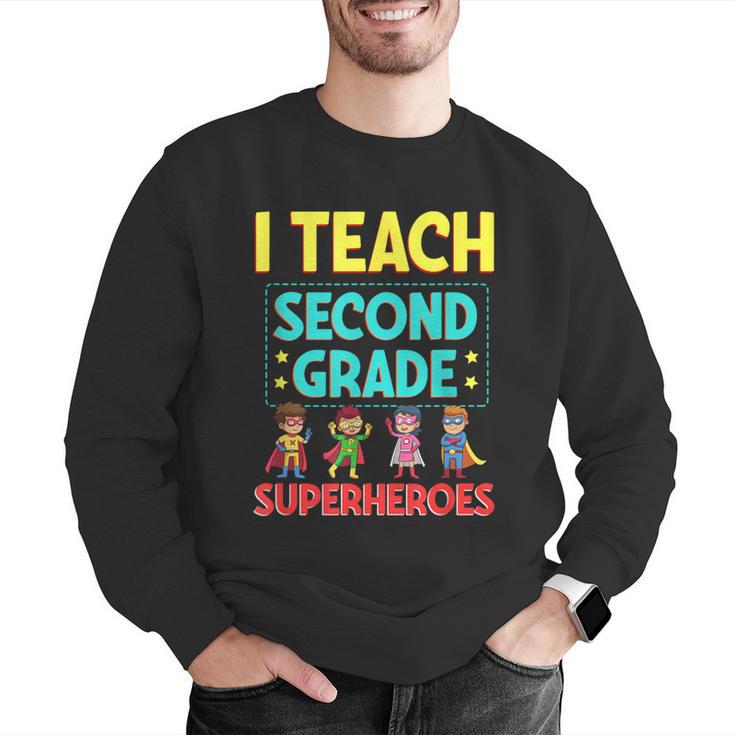 I Teach Second Grade Superheroes Teacher Superhero Men Graphic Sweatshirt, funny gift