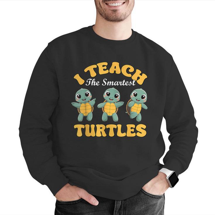 I Teach The Smartest Turtles Thanksgiving Proud Teacher Job Men Graphic Sweatshirt, funny gift