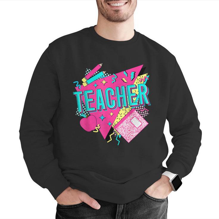 Teacher 90s Retro Colorful Teacher Of The 90s Back To School Men Graphic Sweatshirt, 90s Teacher Sweatshirts, funny gift Teacher 90s Retro Colorful Teacher Of The 90s Back To School Men Graphic Sweatshirt, 90s Teacher Sweatshirts, funny gift