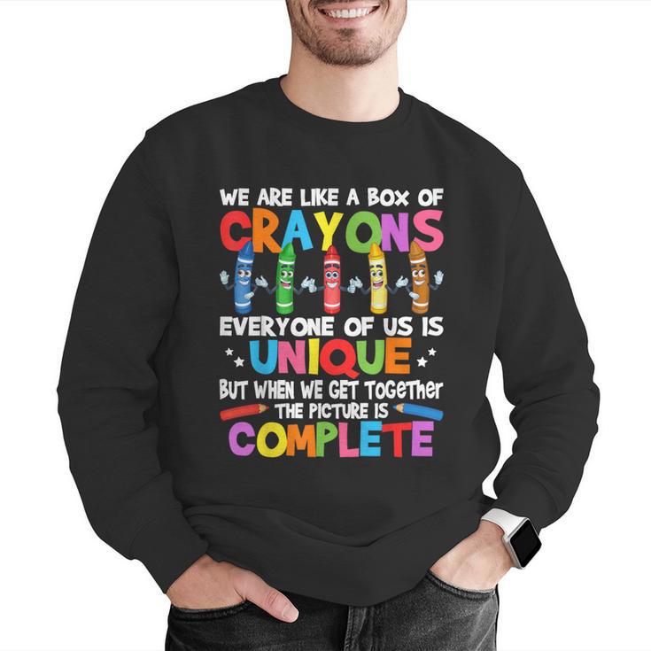 Teacher We Are Like a Box Of Crayons For Men Women Kids Men Graphic Sweatshirt, funny gift Teacher We Are Like a Box Of Crayons For Men Women Kids Men Graphic Sweatshirt, funny gift