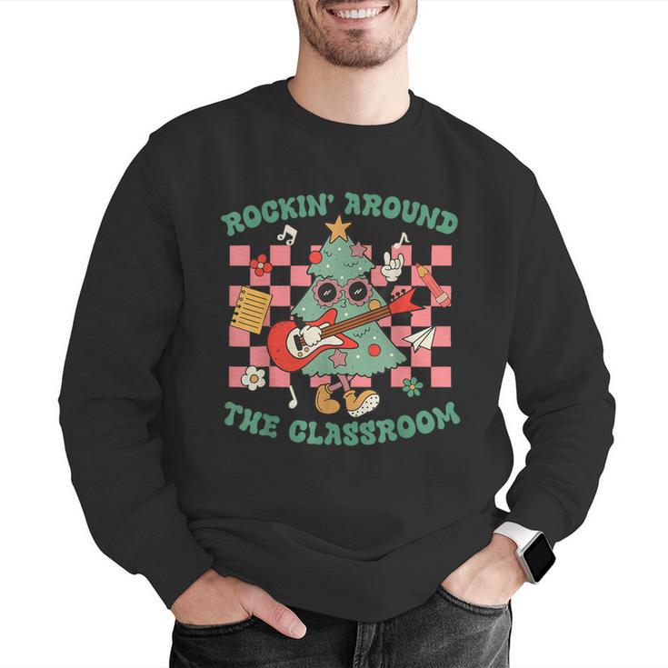 Teacher Christmas Rockin' Around The Classroom Men Women Kids Men Graphic Sweatshirt, funny gift