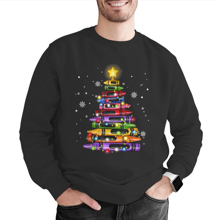 Teacher Crayon Christmas Tree Lights Student School Xmas Men Graphic Sweatshirt, funny gift Teacher Crayon Christmas Tree Lights Student School Xmas Men Graphic Sweatshirt, funny gift