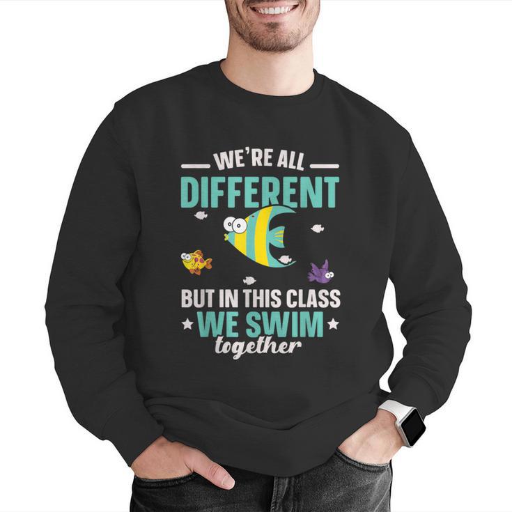 Teacher We All Different But In This Class We Swim Together Men Graphic Sweatshirt, funny gift Teacher We All Different But In This Class We Swim Together Men Graphic Sweatshirt, funny gift