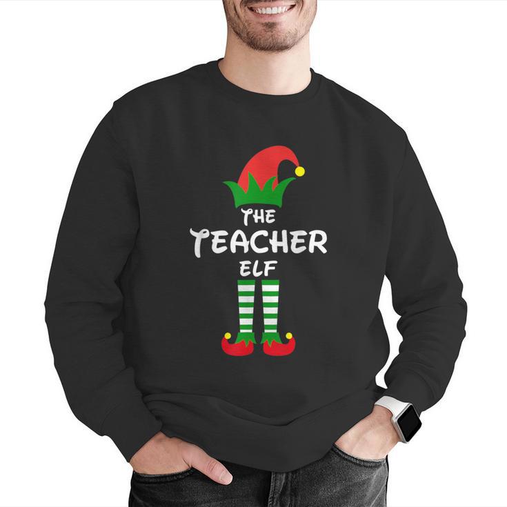 The Teacher Elf Family Matching Group Idea Christmas Men Graphic Sweatshirt, funny gift