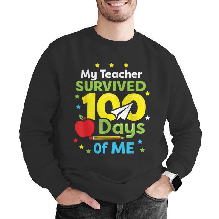 My Teacher Survived 100 Days Of Me Men Graphic Sweatshirt, funny gift My Teacher Survived 100 Days Of Me Men Graphic Sweatshirt, funny gift