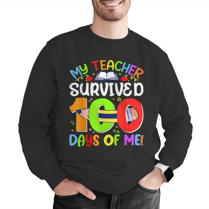 My Teacher Survived 100 Days Of Me 100 Days Of School Men Graphic Sweatshirt, funny gift My Teacher Survived 100 Days Of Me 100 Days Of School Men Graphic Sweatshirt, funny gift