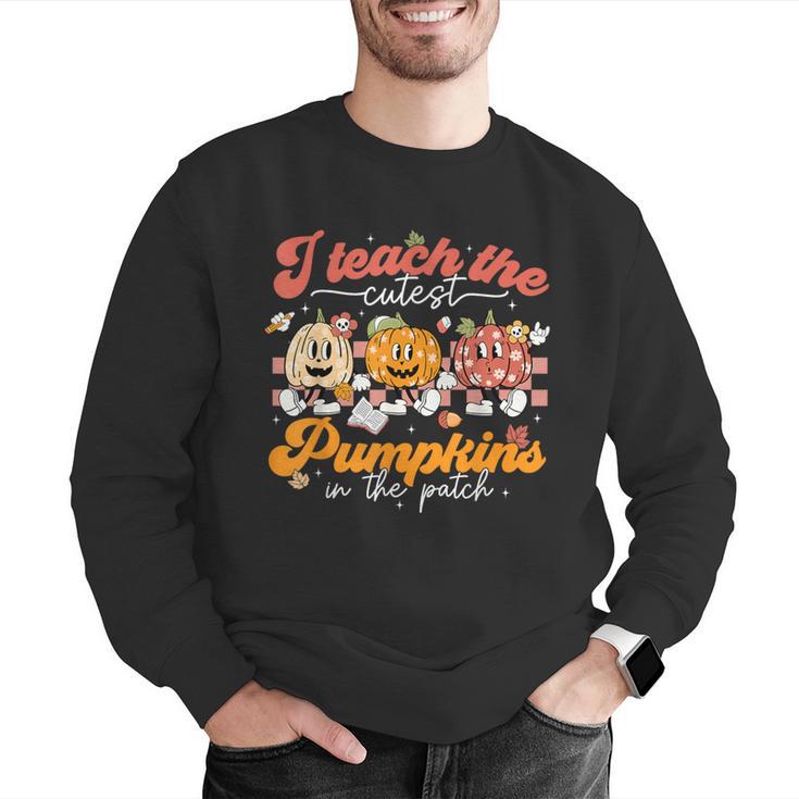 Teacher I Teach The Cutest Pumpkins In The Patch Fall Autumn Men Graphic Sweatshirt, funny gift