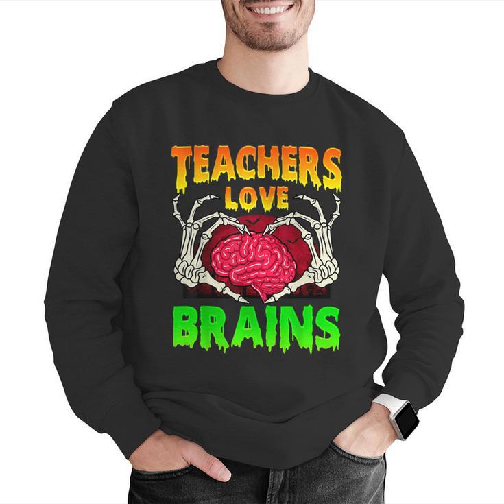 Teacher Teachers Love Brains Skeleton Hand Heart Halloween Men Graphic Sweatshirt, funny gift Teacher Teachers Love Brains Skeleton Hand Heart Halloween Men Graphic Sweatshirt, funny gift