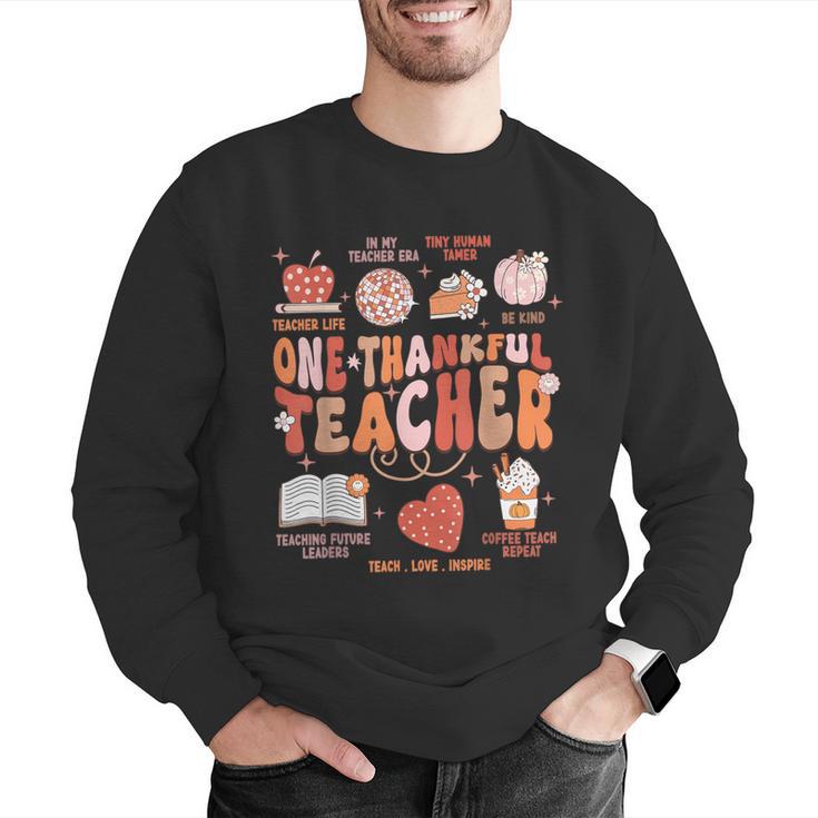 Teacher Thanksgiving Shirt Women One Thankful Teacher Fall Men Graphic Sweatshirt, funny gift