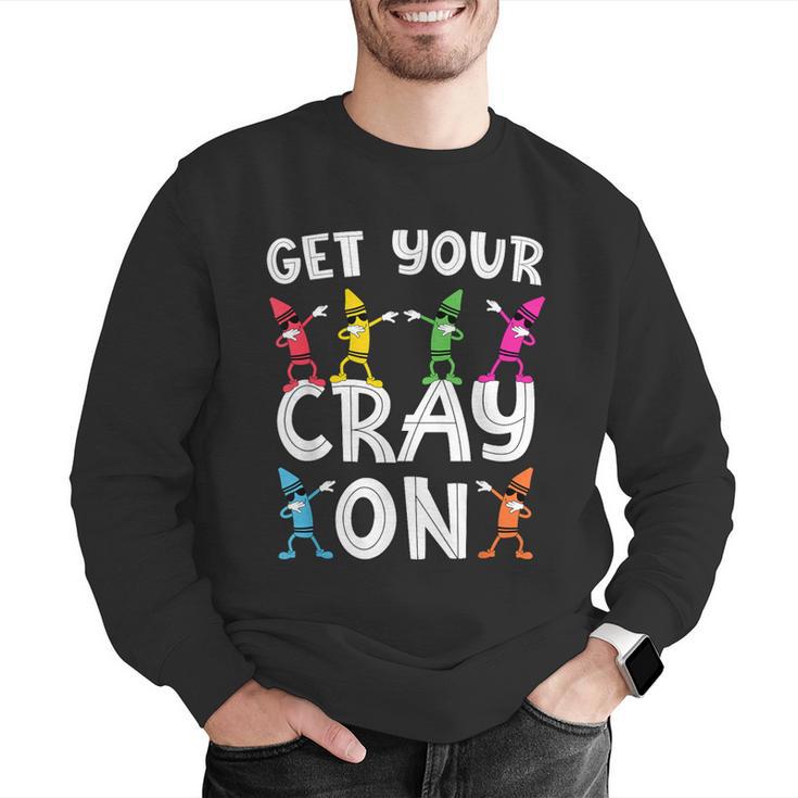 Teacher's Get Your Cray On Dabbing Crayons Men Graphic Sweatshirt, funny gift Teacher's Get Your Cray On Dabbing Crayons Men Graphic Sweatshirt, funny gift