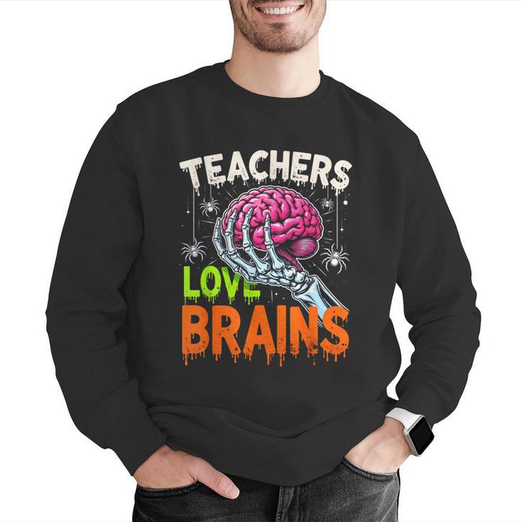 Teachers Love Brains Halloween 2025 Skeleton Costume Men Graphic Sweatshirt, funny gift Teachers Love Brains Halloween 2025 Skeleton Costume Men Graphic Sweatshirt, funny gift