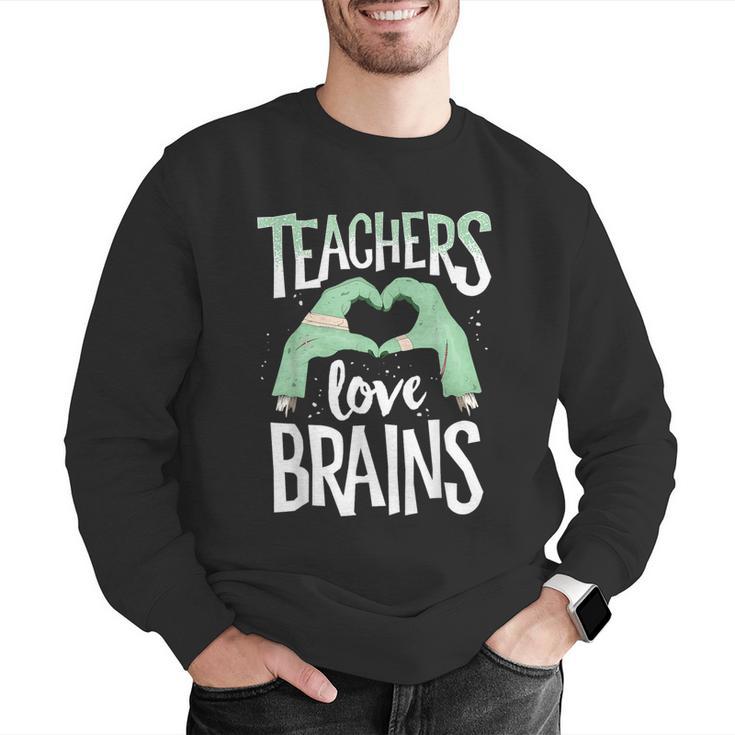 Teachers Love Brains Halloween Costume Trick Treat Zombie Men Graphic Sweatshirt, funny gift Teachers Love Brains Halloween Costume Trick Treat Zombie Men Graphic Sweatshirt, funny gift