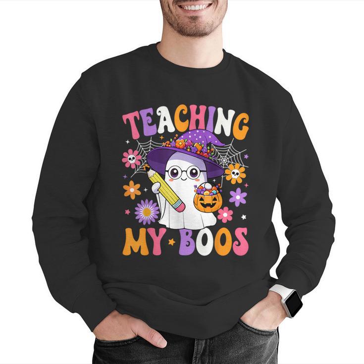 Teaching My Boos Teacher Ghost Teach Halloween Teacher Men Graphic Sweatshirt, funny gift