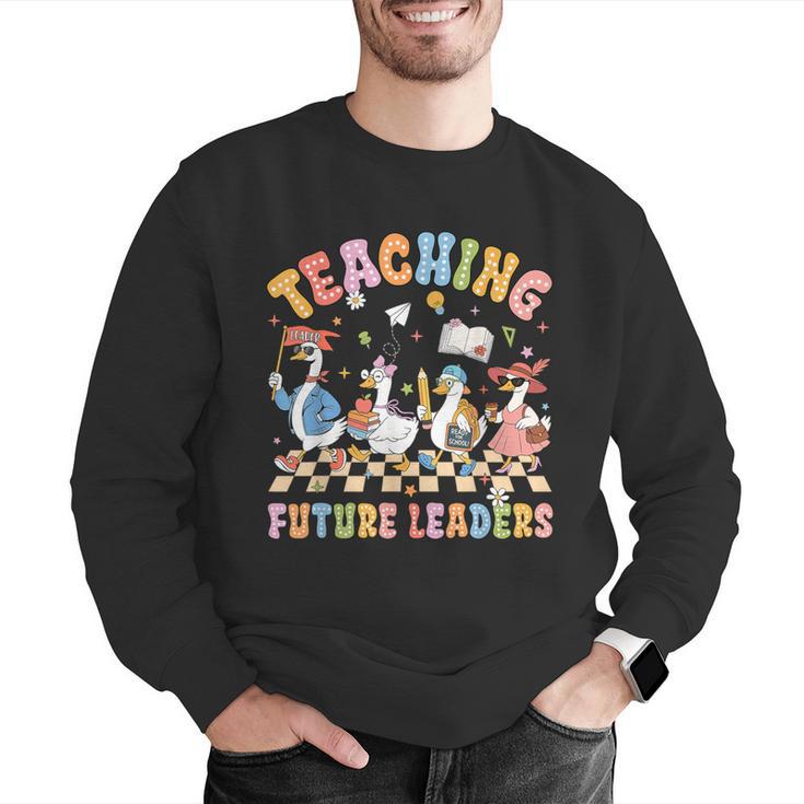 Teaching Future Leaders Teacher Back To School Cute Goose Men Graphic Sweatshirt, Future Teacher Sweatshirts, funny gift Teaching Future Leaders Teacher Back To School Cute Goose Men Graphic Sweatshirt, Future Teacher Sweatshirts, funny gift